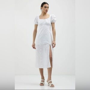 White Midi Dress 100% cotton size Large
